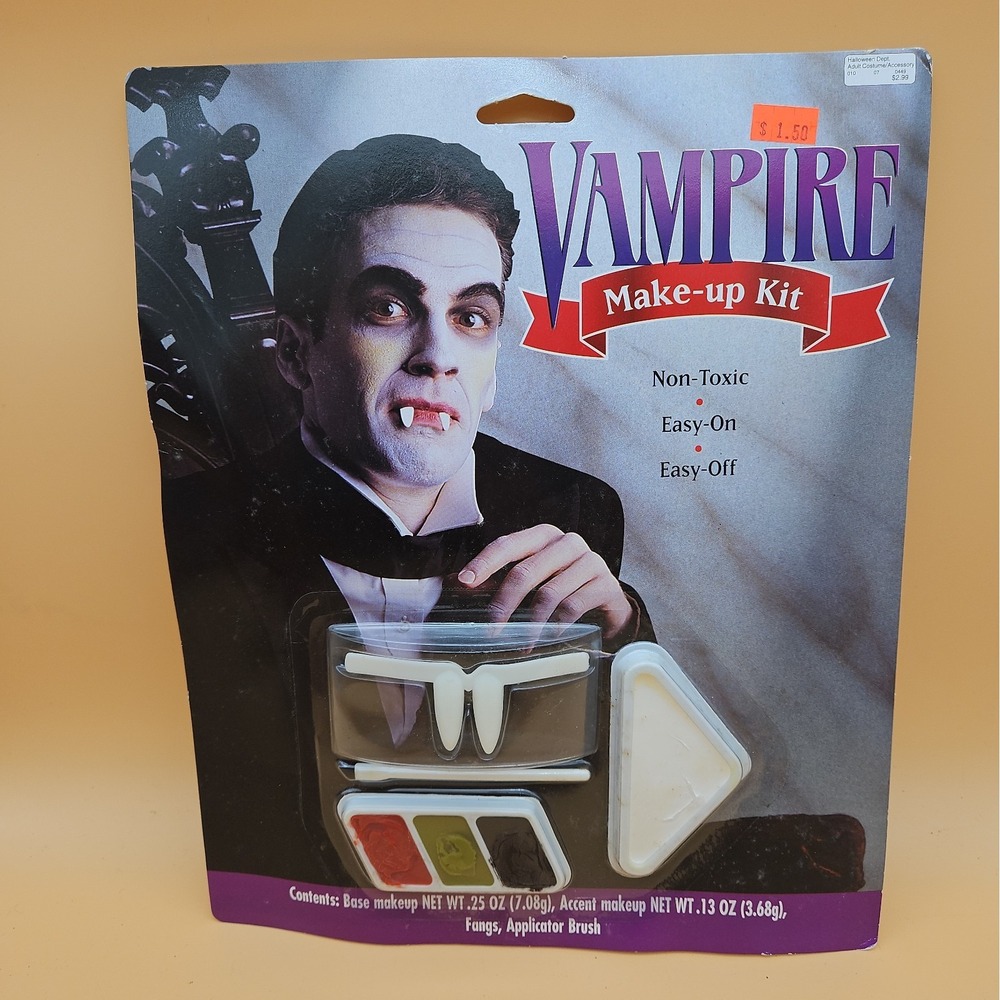 Vintage Halloween Vampire Makeup Kit New NOS 2000 Target Fake Teeth Fangs